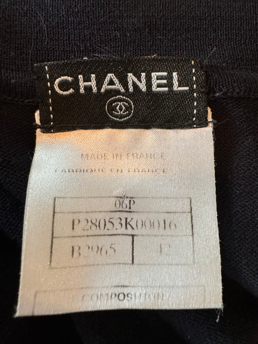 Chanel, Y2K navy and cream cotton top