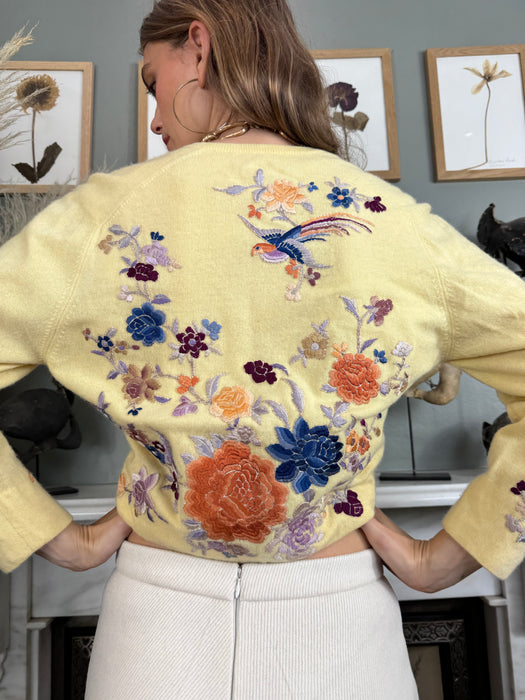 Helen Bond, cashmere floral cardigan