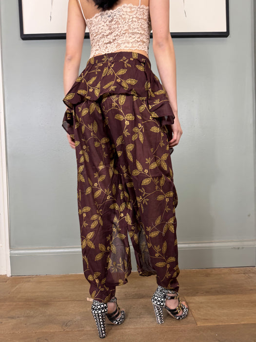 Kenzo, 80s leaf print cotton trousers