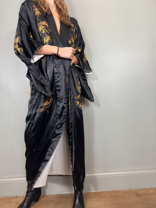 Clothilde, Japanese 40s gold peacock embroidered kimono