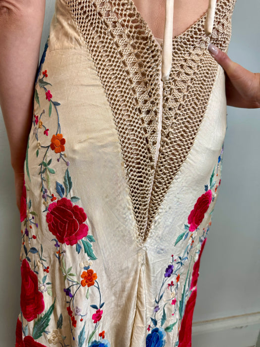 Odile, reworked antique floral silk dress