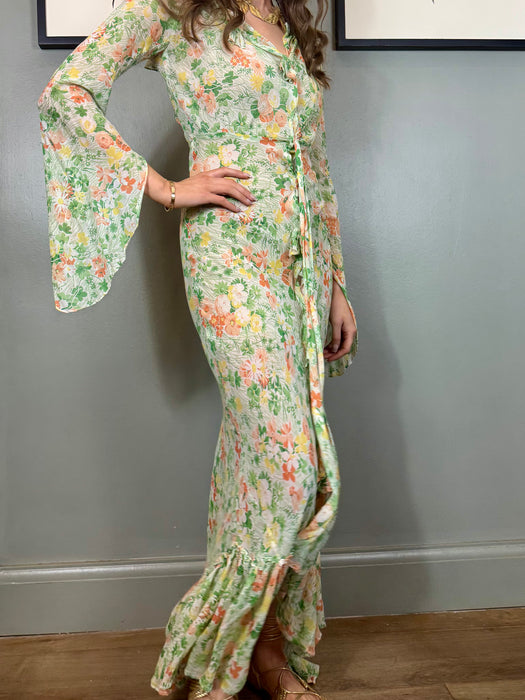 Daisy, 30s bias cut floral voile dress