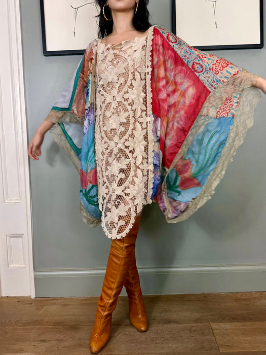 Rowan, antique lace and hand painted kaftan