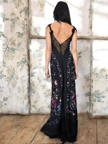 Hanna, reworked floral silk embroidered dress