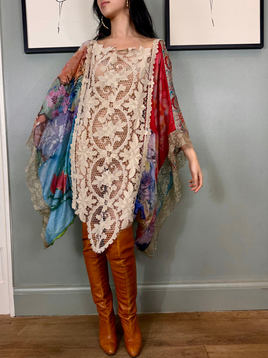 Rowan, antique lace and hand painted kaftan