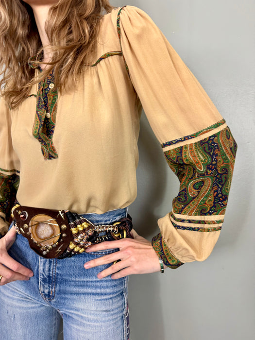 Hari, 70s silk paisley blouse