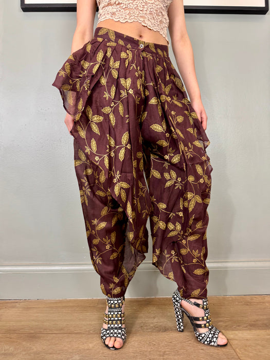 Kenzo, 80s leaf print cotton trousers