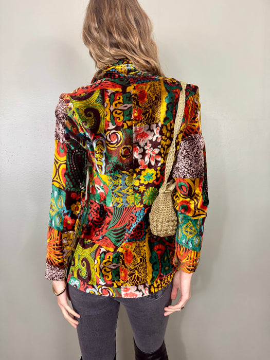 Ash, 70s velour print blazer