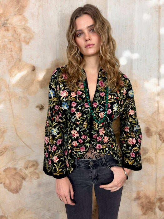 Danielle, 40s floral embroidered jacket