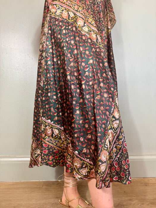 Jonie, 70s Indian silk block print dress