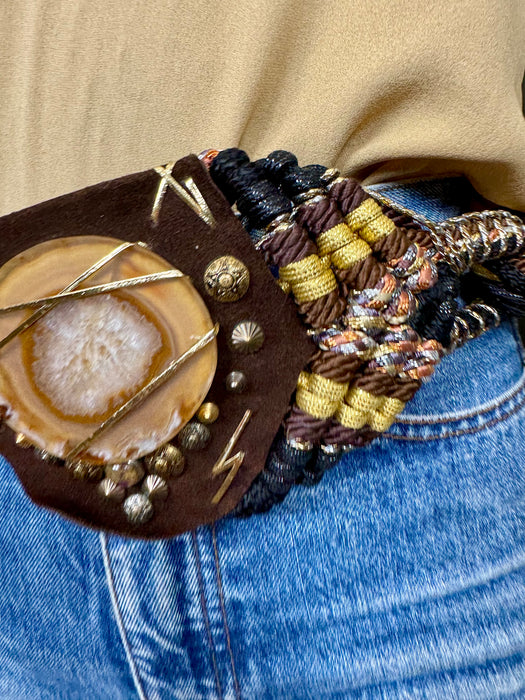 Erika, 70s braided, stone and beaded belt