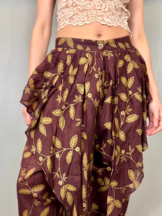 Kenzo, 80s leaf print cotton trousers