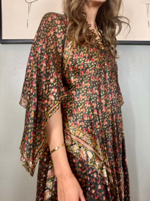 Jonie, 70s Indian silk block print dress