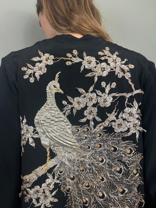 Astor, silk peacock embroidered jacket