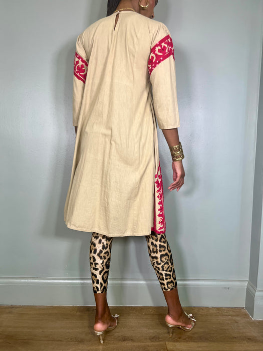 Kasia, 70s cotton beaded dress
