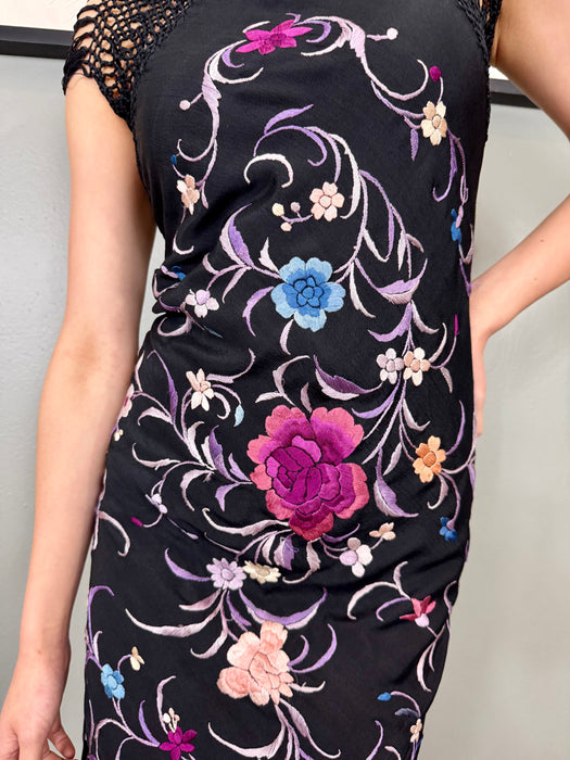 Hanna, reworked floral silk embroidered dress