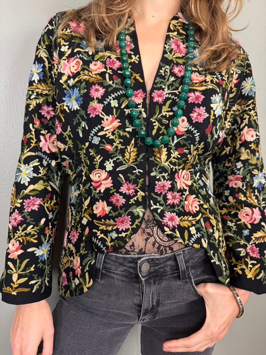 Danielle, 40s floral embroidered jacket