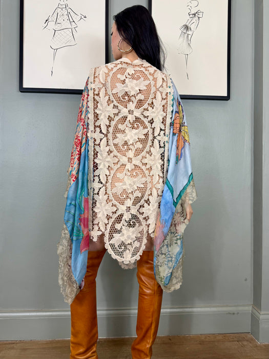 Rowan, antique lace and hand painted kaftan