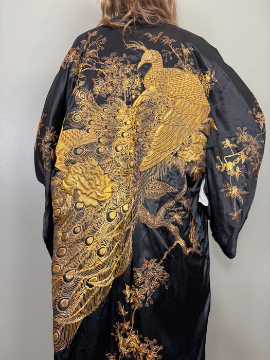 Clothilde, Japanese 40s gold peacock embroidered kimono