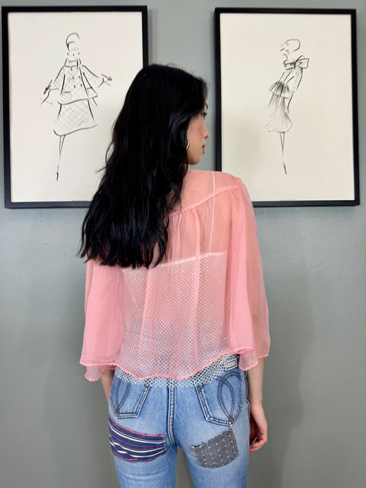 Tilda, 30s pink chiffon jacket