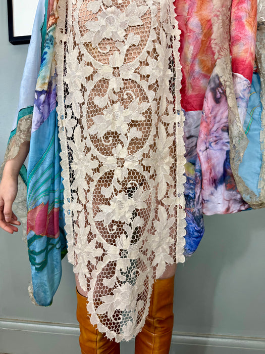 Rowan, antique lace and hand painted kaftan