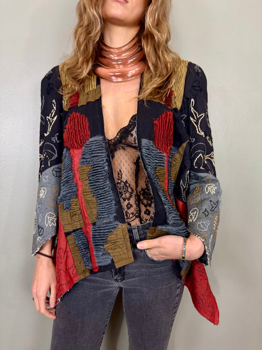 Zen, textured beaded structured jacket