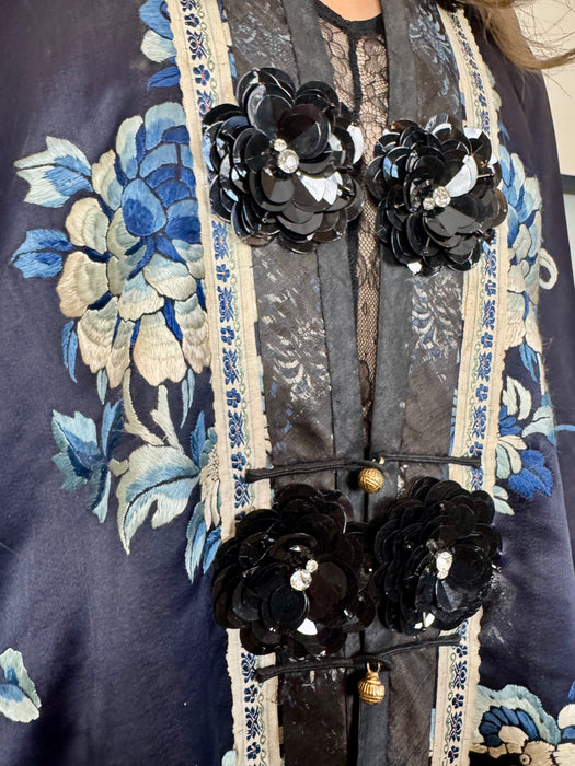 Ora, 30s Chinese floral kimono