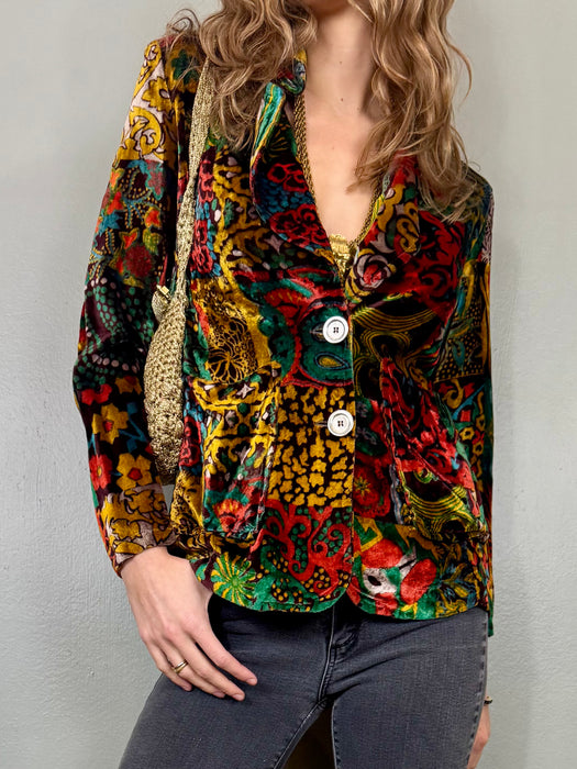 Ash, 70s velour print blazer