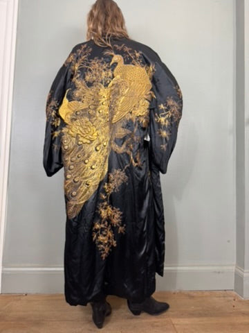 Clothilde, Japanese 40s gold peacock embroidered kimono