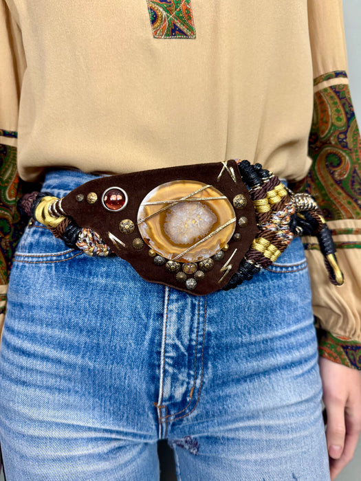 Erika, 70s braided, stone and beaded belt