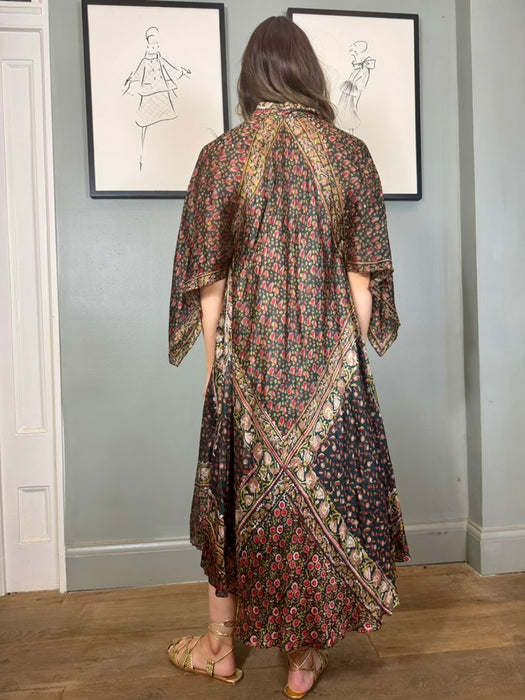 Jonie, 70s Indian silk block print dress