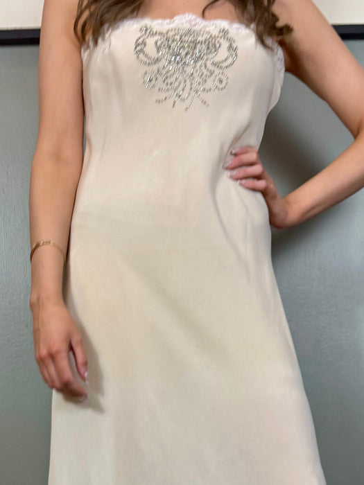 Flora, 20s silk and diamanté slip dress