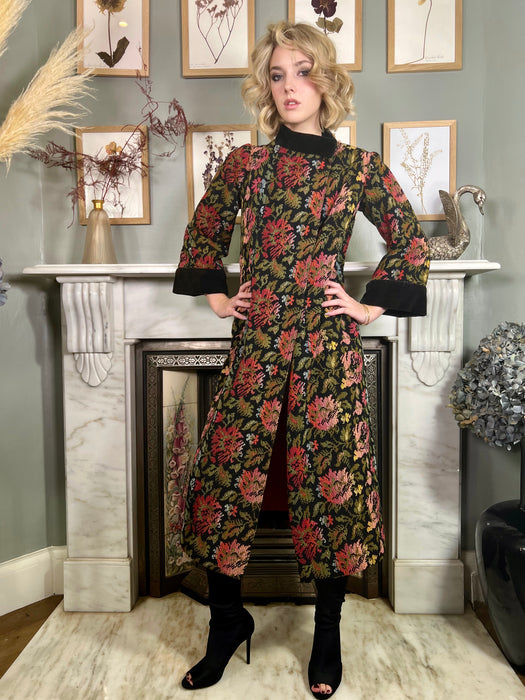 Yana, 20s floral tapestry coat