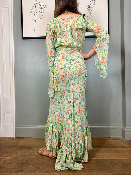 Daisy, 30s bias cut floral voile dress