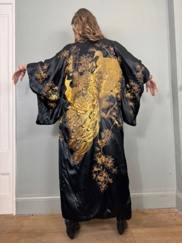 Clothilde, Japanese 40s gold peacock embroidered kimono