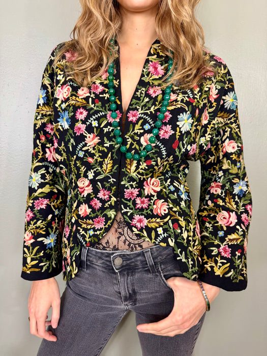 Danielle, 40s floral embroidered jacket