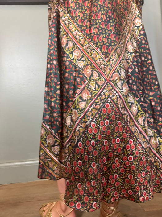 Jonie, 70s Indian silk block print dress