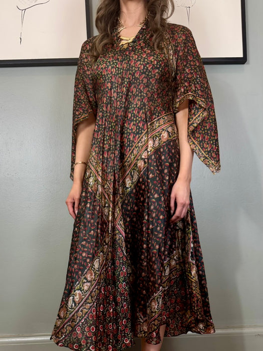 Jonie, 70s Indian silk block print dress