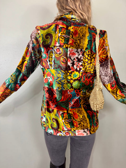 Ash, 70s velour print blazer