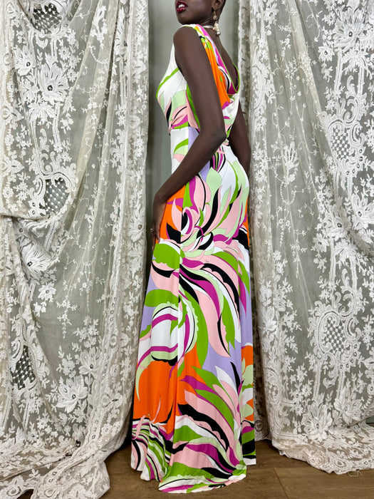 Pucci, 80s print silk long dress