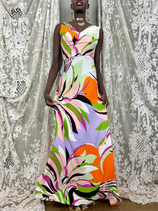 Pucci, 80s print silk long dress