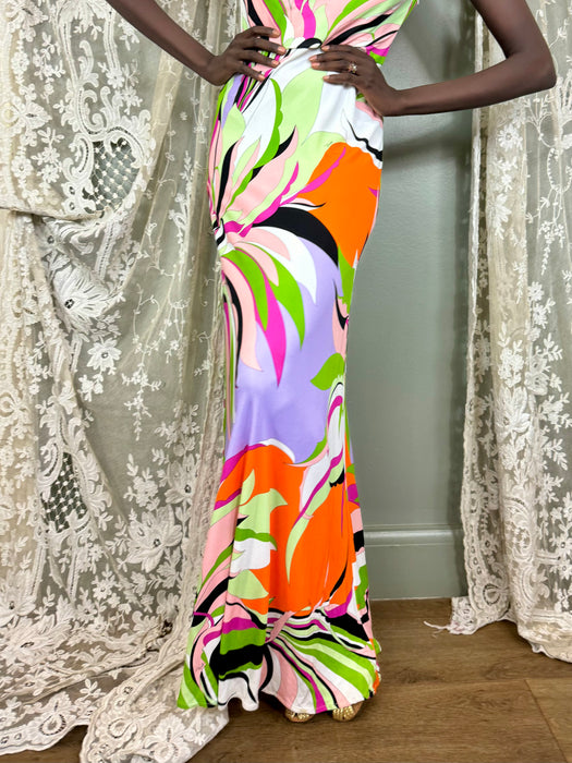 Pucci, 80s print silk long dress