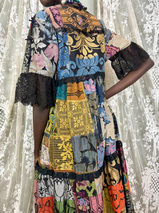 Catherine Buckley, 70s patchwork dress