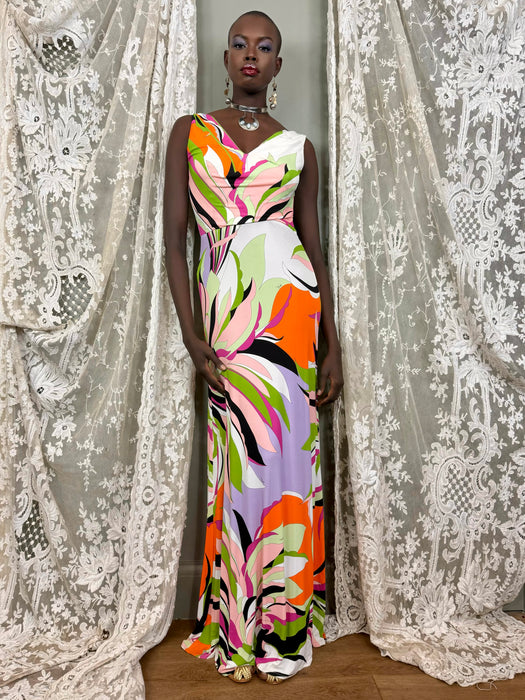 Pucci, 80s print silk long dress