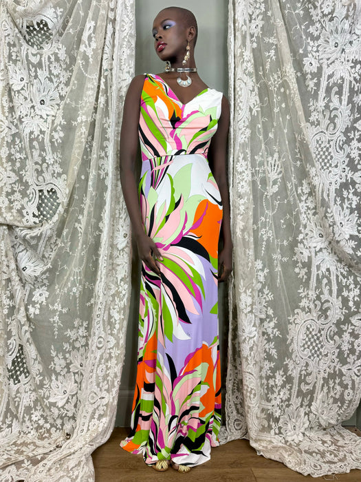 Pucci, 80s print silk long dress