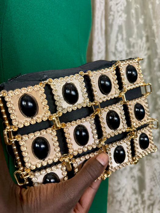 Jerry, 60s metal and black perspex clutch bag