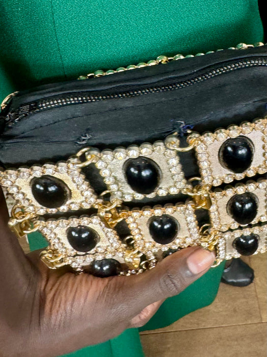 Jerry, 60s metal and black perspex clutch bag