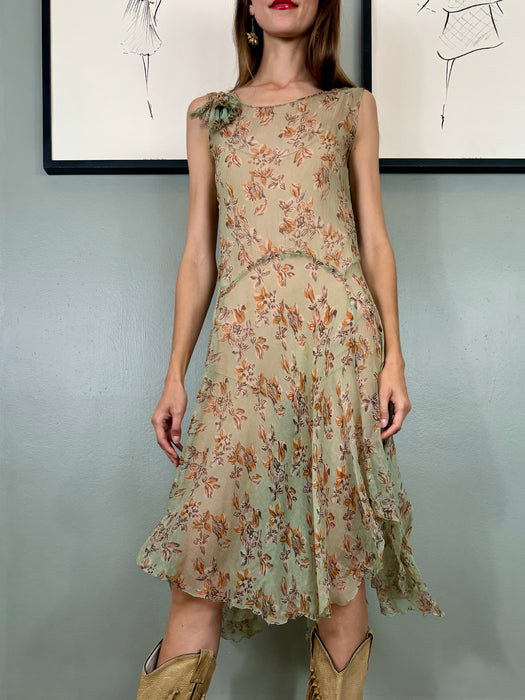 Vanda, 30s floral chiffon dress