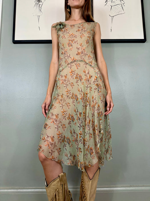 Vanda, 30s floral chiffon dress