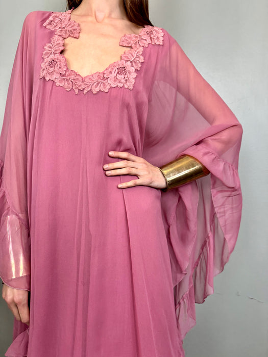 Kati, 70s pink caped dress